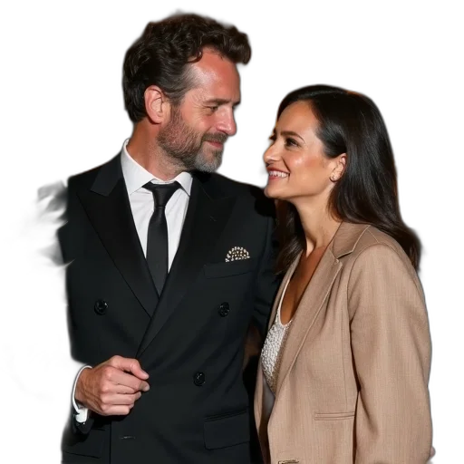 jacket, dress, couple, their transparent PNG cut-out