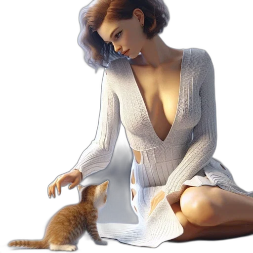 dress, concept art, photorealistic, oil painting transparent PNG cut-out