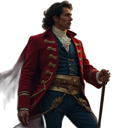 jacket, staff, sword, crown transparent PNG cut-out