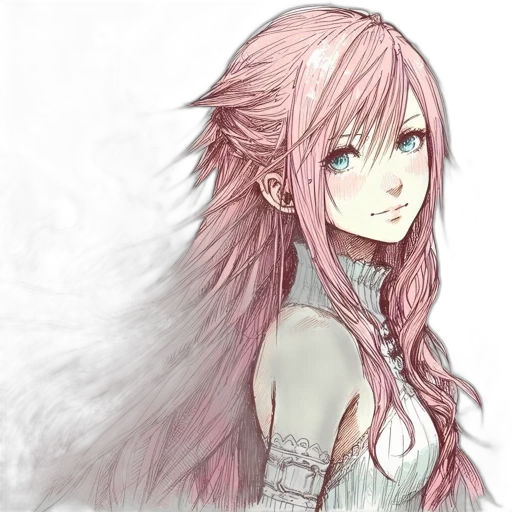 dress, face, staff, hair transparent PNG cut-out
