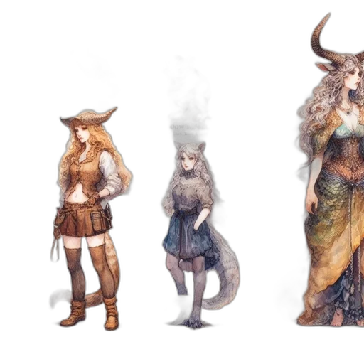 dragon, fantasy art, concept art, watercolor transparent PNG cut-out