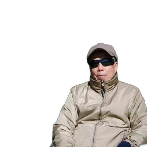 jacket, staff, hat, face transparent PNG cut-out
