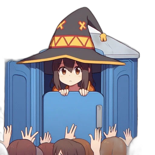 hat, robot, staff, dress transparent PNG cut-out