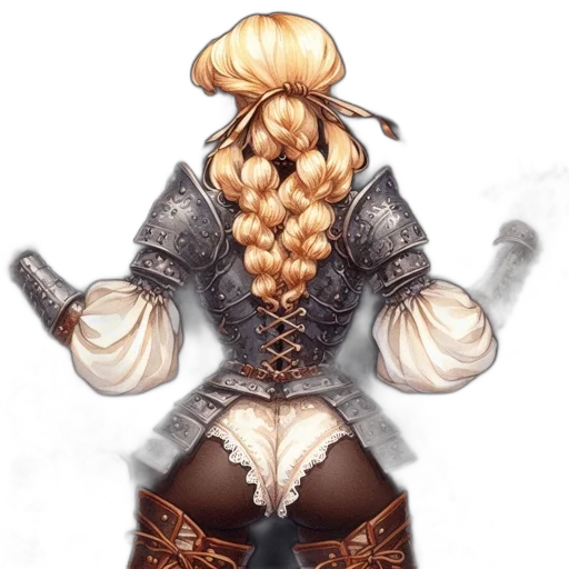 staff, dress, sword, hair transparent PNG cut-out