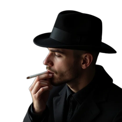 hat, staff, jacket, face transparent PNG cut-out