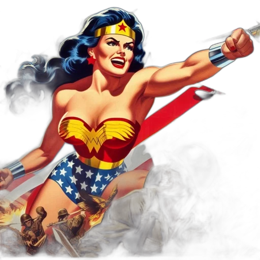 comic book art, concept art, wonder, woman transparent PNG cut-out