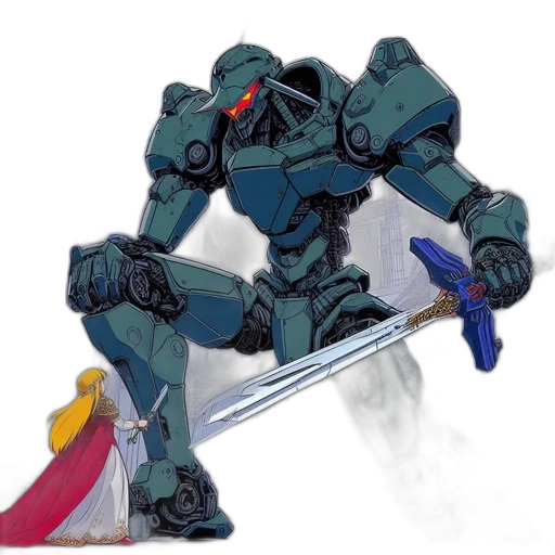 robot, weapon, sword, staff transparent PNG cut-out