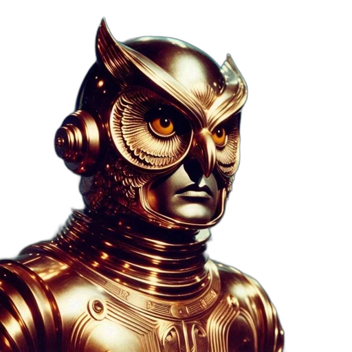 robot, mask, 3d render, concept art transparent PNG cut-out