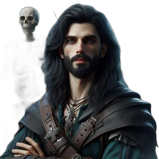 face, dragon, staff, fantasy art transparent PNG cut-out