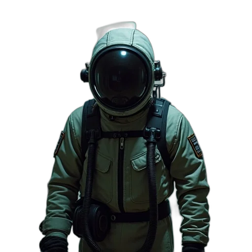 jacket, mask, staff, robot transparent PNG cut-out