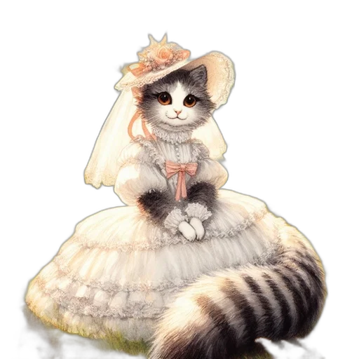 dress, hat, animal, creature transparent PNG cut-out
