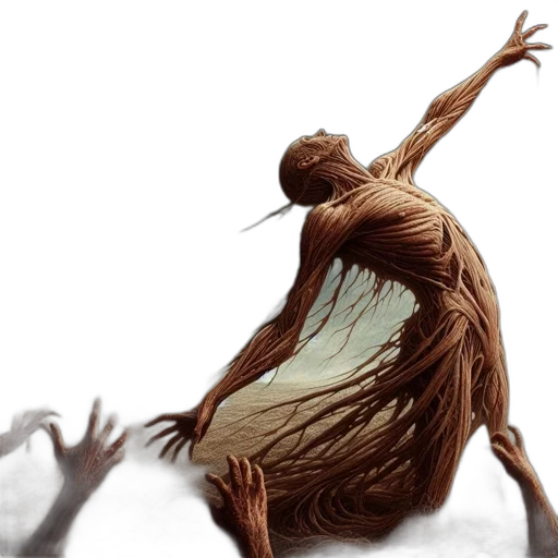 hair, creature, concept art, 3d render transparent PNG cut-out