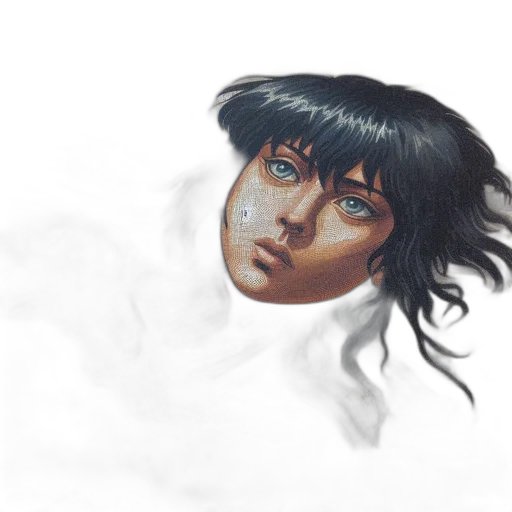 face, mask, hair, creature transparent PNG cut-out