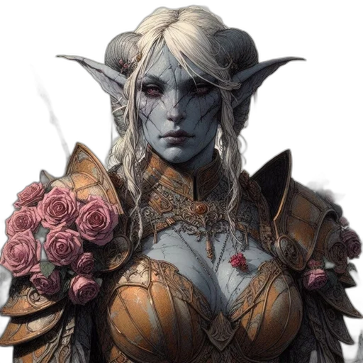 face, fantasy art, concept art, photorealistic transparent PNG cut-out