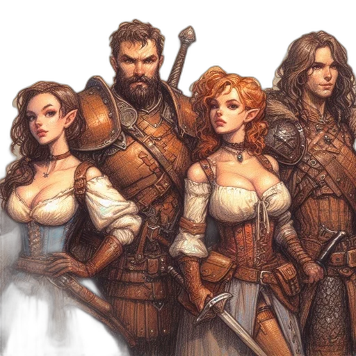 fantasy art, concept art, comic book art, pixel art transparent PNG cut-out