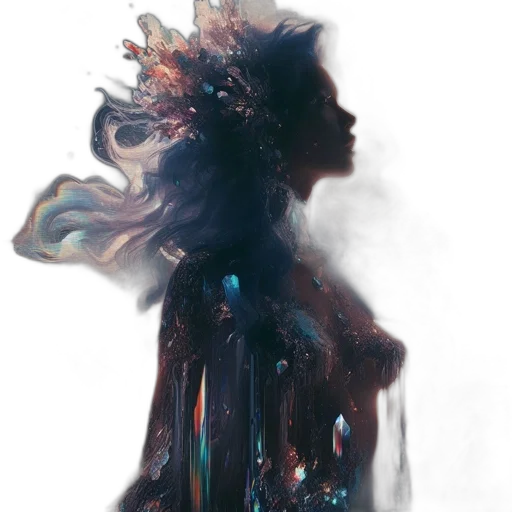 dress, crown, hair, mask transparent PNG cut-out
