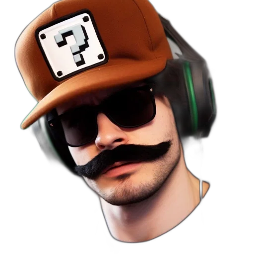 face, hat, staff, pixel art transparent PNG cut-out