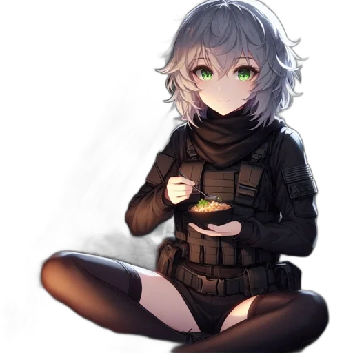 weapon, jacket, staff, creature transparent PNG cut-out