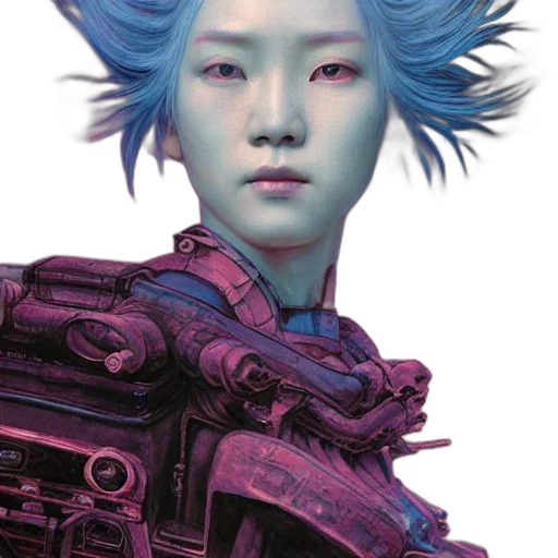 robot, face, hair, creature transparent PNG cut-out
