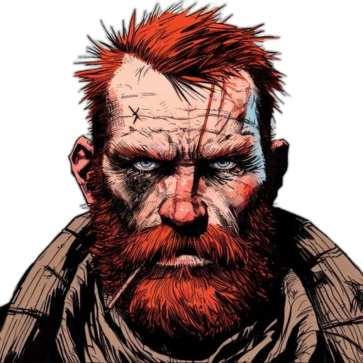 face, comic book art, concept art, photorealistic transparent PNG cut-out