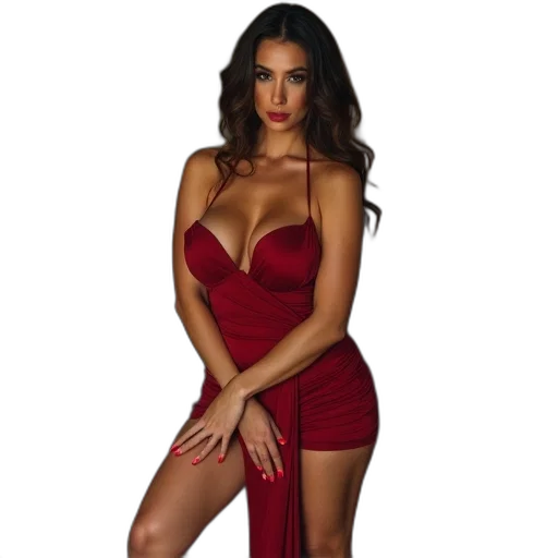 dress, staff, jewelry, red transparent PNG cut-out