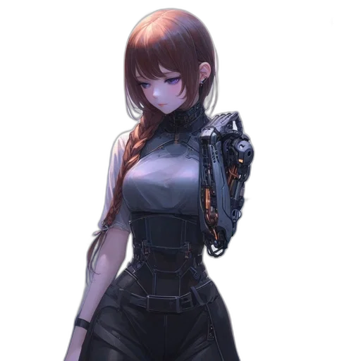 robot, dress, jacket, weapon transparent PNG cut-out