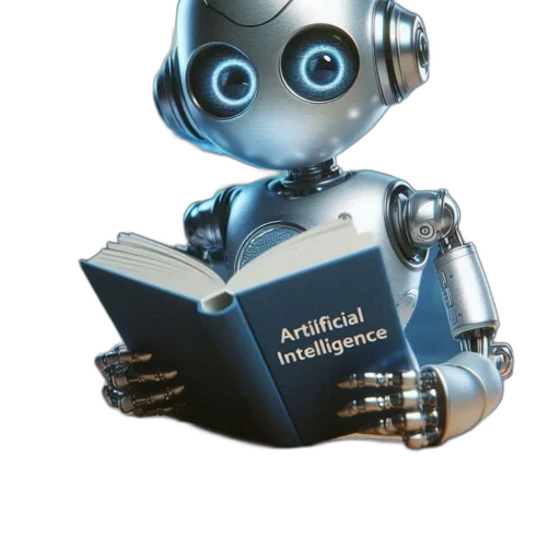 robot, 3d render, seated, desk transparent PNG cut-out