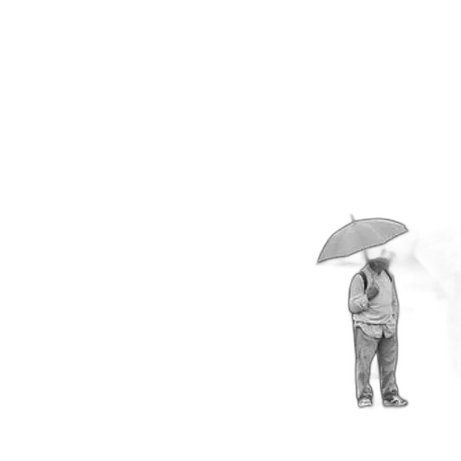 umbrella, staff, jacket, hat transparent PNG cut-out