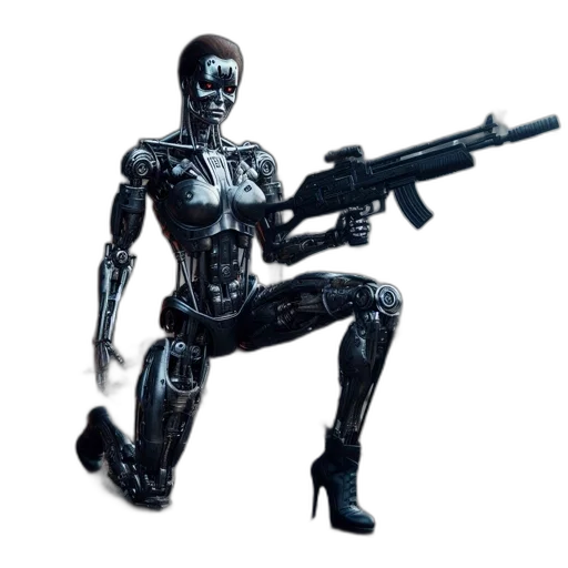 robot, weapon, animal, comic book art transparent PNG cut-out