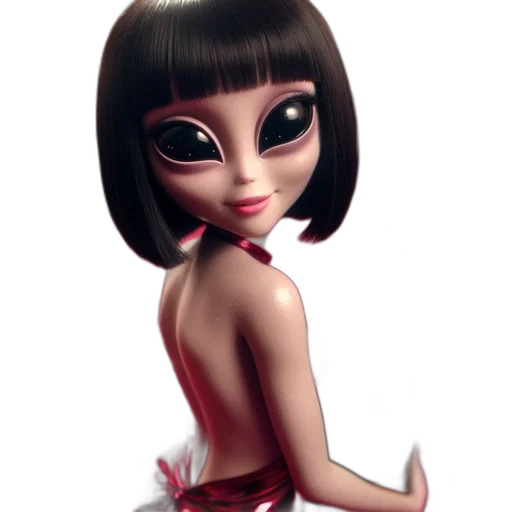 dress, robot, concept art, 3d render transparent PNG cut-out