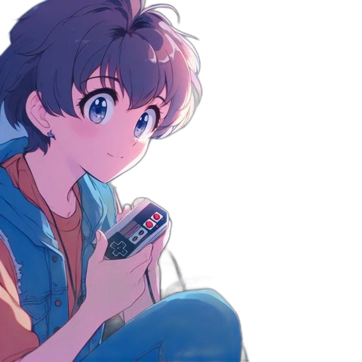 weapon, vaporwave, anime, pixel art transparent PNG cut-out