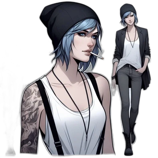 hat, staff, jacket, concept art transparent PNG cut-out