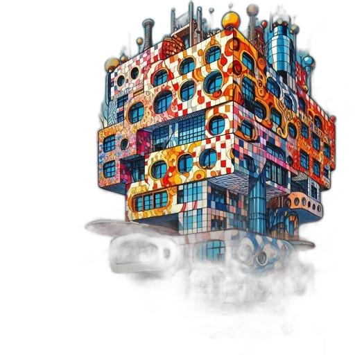 building, robot, concept art, 3d render transparent PNG cut-out