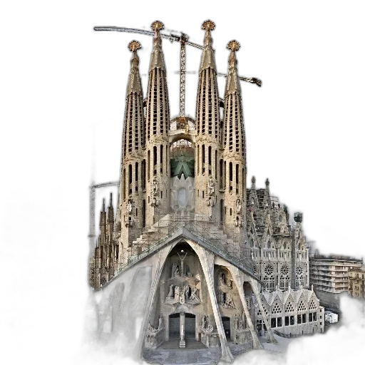 building, concept art, 3d render, photorealistic transparent PNG cut-out