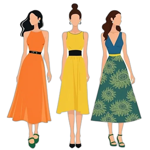 dress, cartoon, concept art, earth tones transparent PNG cut-out