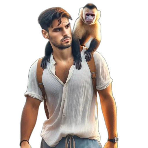 animal, staff, concept art, photorealistic transparent PNG cut-out