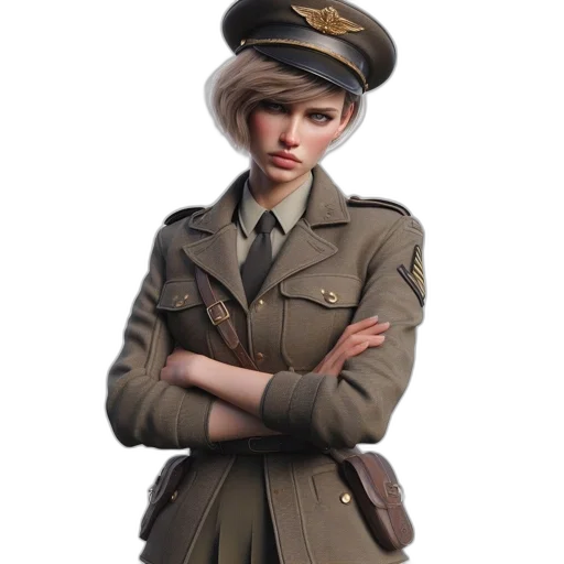 staff, jacket, hat, dress transparent PNG cut-out