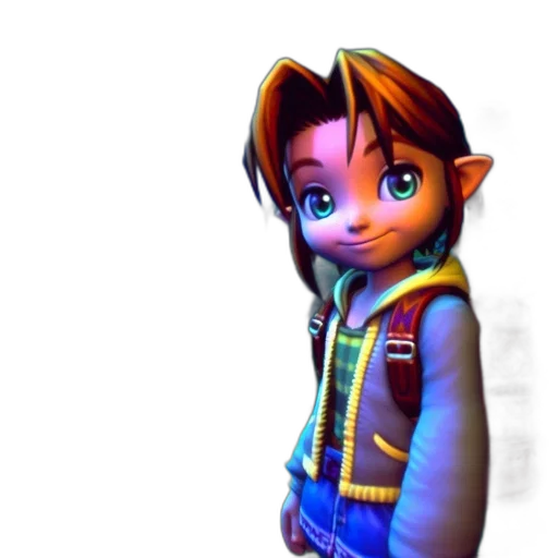 jacket, staff, face, creature transparent PNG cut-out