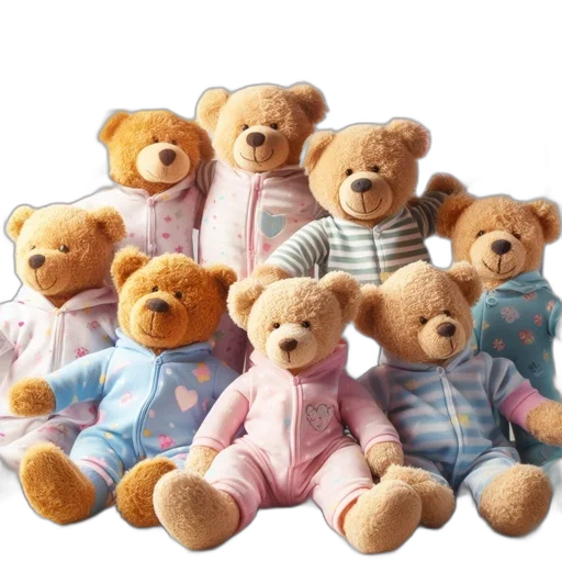 group, diverse, teddy, bears transparent PNG cut-out