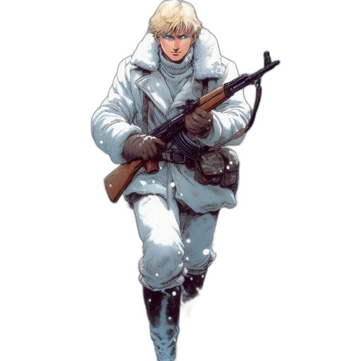 jacket, weapon, concept art, comic book art transparent PNG cut-out