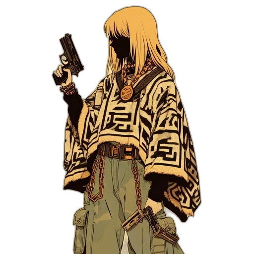 jacket, weapon, cyberpunk, concept art transparent PNG cut-out