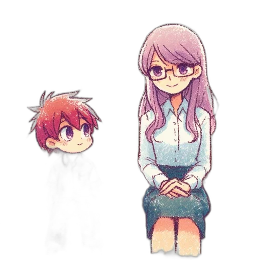 dress, staff, watercolor, anime transparent PNG cut-out