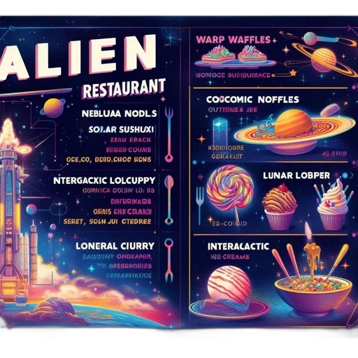 food, concept art, neon lights, outer space transparent PNG cut-out