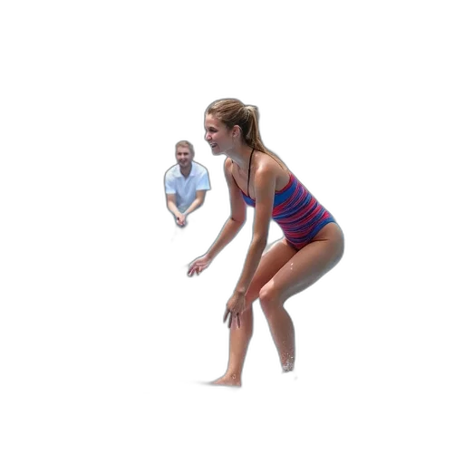 3d render, underwater, young, woman transparent PNG cut-out
