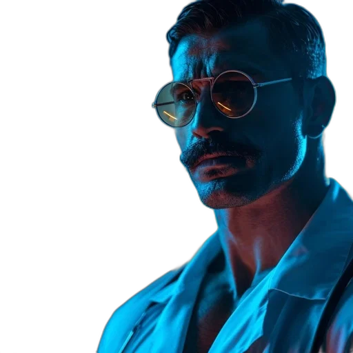 jacket, mask, face, staff transparent PNG cut-out