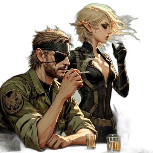 jacket, weapon, comic book art, concept art transparent PNG cut-out