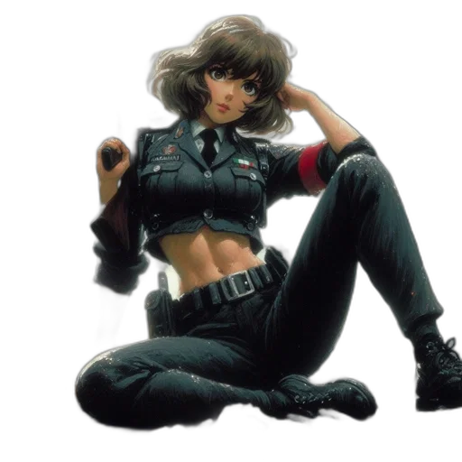 jacket, concept art, cyberpunk, comic book art transparent PNG cut-out