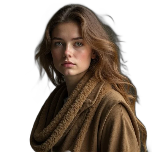 jacket, face, staff, hair transparent PNG cut-out