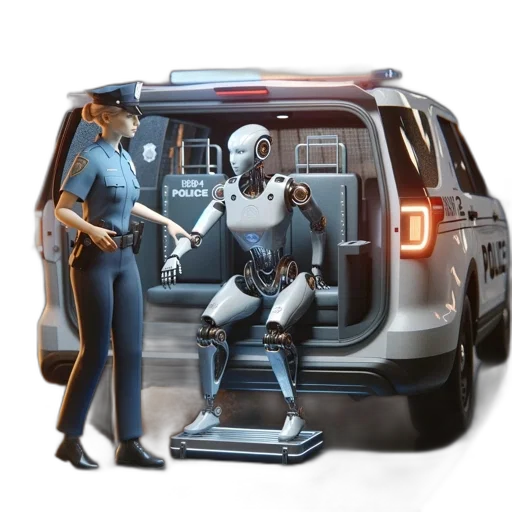 robot, car, concept art, cyberpunk transparent PNG cut-out
