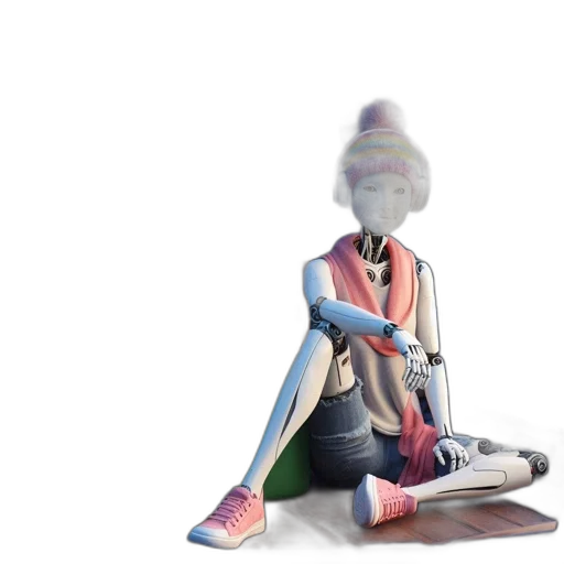 robot, sword, staff, jacket transparent PNG cut-out